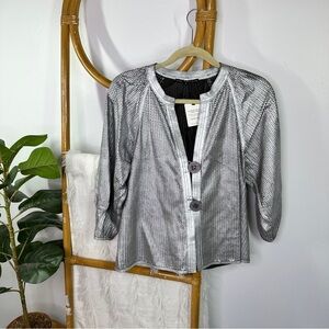 The Wrights Grey Silver Perforated Jacket sz 8